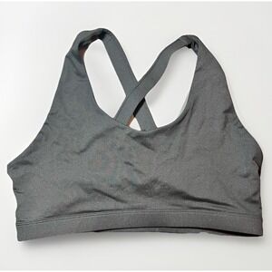 Running Girl CrossBack Strap Sports Bra Size XL Medium Support Grey Workout Gym